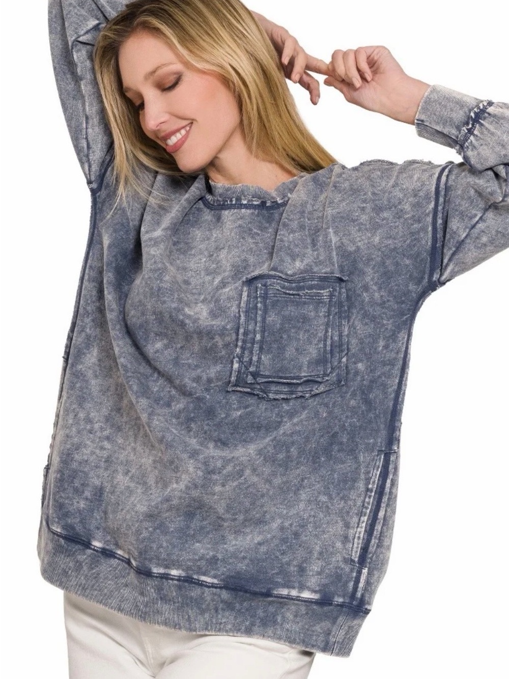 French Terry Exposed Seam Sweatshirt - Small